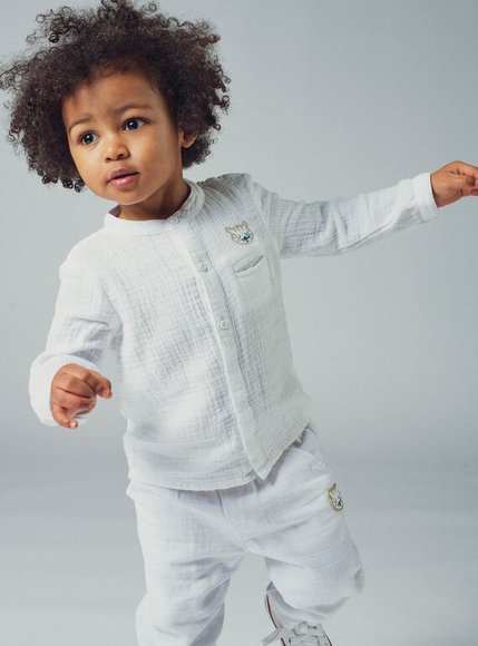 Βρεφικό Πουκάμισο για Αγόρια Plain Tiger - ΛΕΥΚΟ φωτογραφία