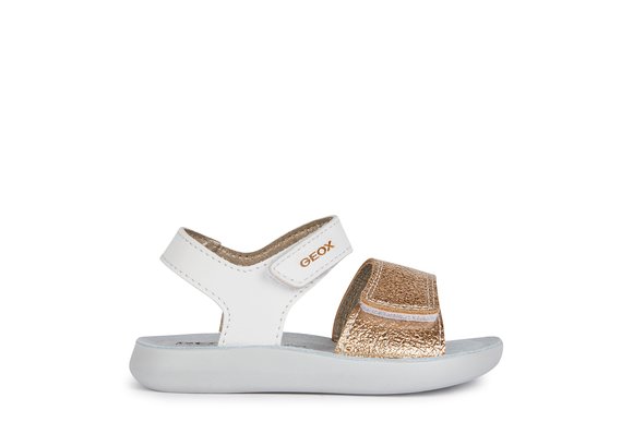 Βρεφικά Πέδιλα Geox Lightfloppy για Κορίτσια White/Gold (Μεγέθη 21-27)