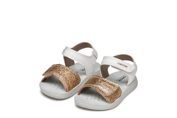 Βρεφικά Πέδιλα Geox Lightfloppy για Κορίτσια White/Gold (Μεγέθη 21-27)