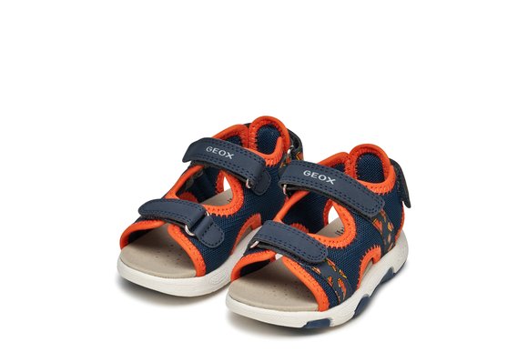 Βρεφικά Σανδάλια Geox Multy για Αγόρια Navy/Orange (Μεγέθη 21-27)