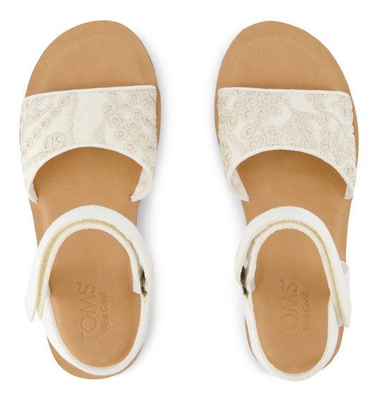 Παιδικά Σανδάλια Toms Remi Ankle Strap για Κορίτσια Egret Botanical Eyelet (Μεγέθη 30-35,5)