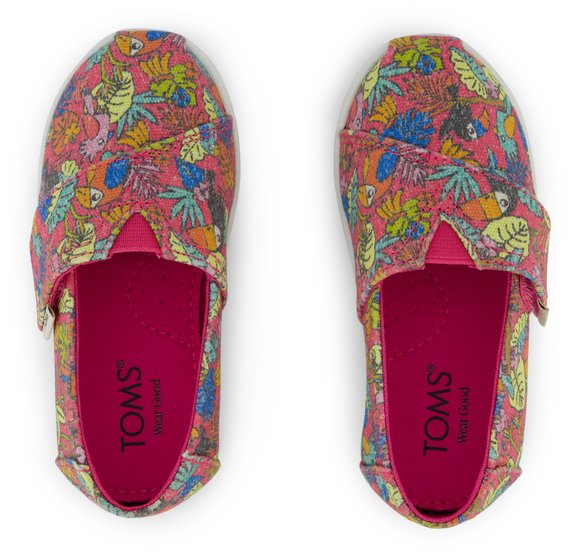 Βρεφικές Εσπαντρίγιες Toms για Κορίτσια Fuchsia Birds of Paradise (Μεγέθη 21-28,5)