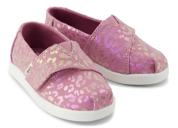 Βρεφικές Εσπαντρίγιες Toms για Κορίτσια Pink Iridescent Leopard (Μεγέθη 21-28,5)