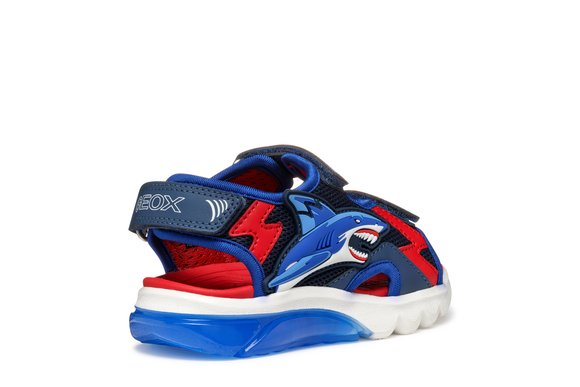Παιδικά Σανδάλια Geox Ciberdron για Αγόρια Navy/Red Shark (Μεγέθη 25-33)
