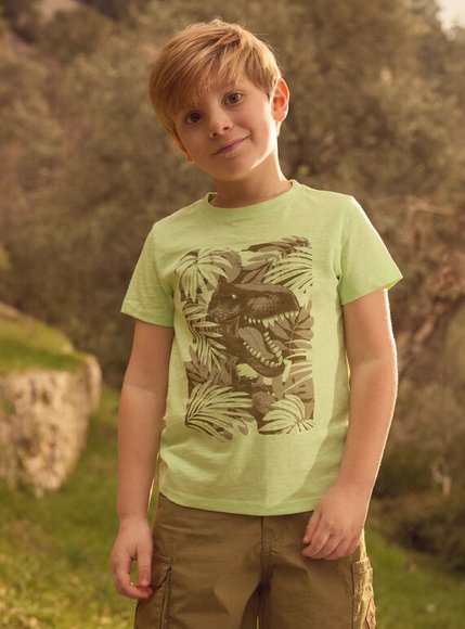 Παιδική Μπλούζα για Αγόρια Lime Dino