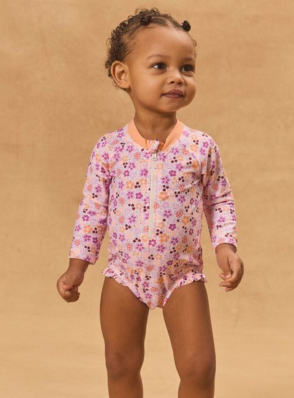 Βρεφικό Ολόσωμο Μαγιό για Κορίτσια Purple Turtles - ΛΕΥΚΟ φωτογραφία