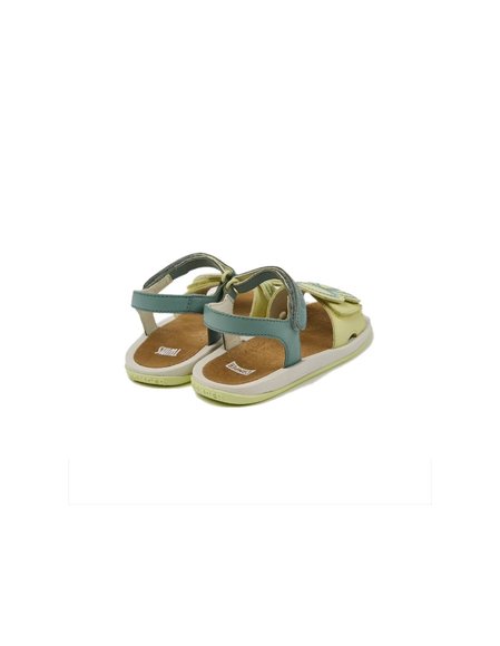 Παιδικά Σανδάλια Camper Twins για Κορίτσια Yellow/Petrol Flowers (Μεγέθη 26-34)