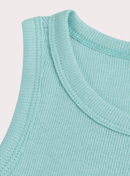 Παιδική Μπλούζα για Κορίτσια Turquoise Ribbed