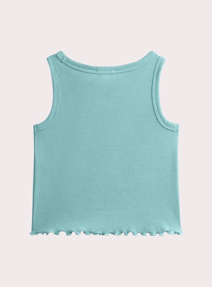 Παιδική Μπλούζα για Κορίτσια Turquoise Ribbed