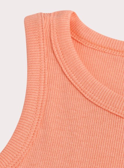 Παιδική Μπλούζα για Κορίτσια Orange Ribbed