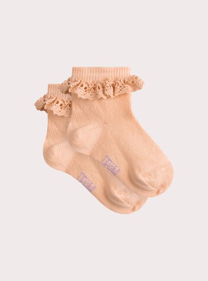 DPAM Βρεφικές Κάλτσες για Κορίτσια Peach Ruffles - ΠΟΡΤΟΚΑΛΙ