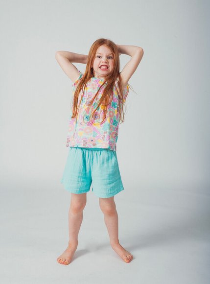 DPAM Παιδικό Σορτς για Κορίτσια Flowy Turquoise - ΜΠΛΕ