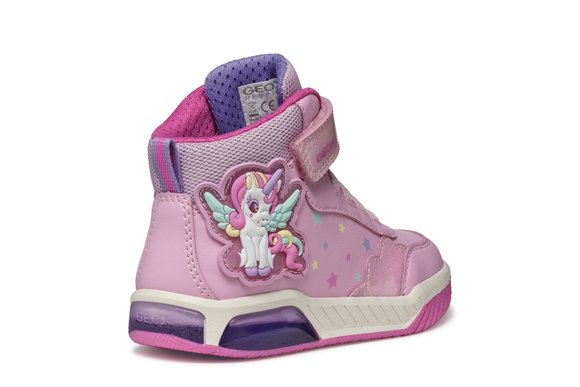 Παιδικά Παπούτσια Geox Inek για Κορίτσια Pink Unicorn (Μεγέθη 25-32)
