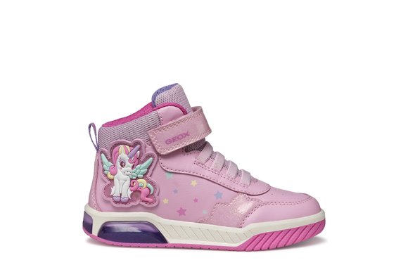 Παιδικά Παπούτσια Geox Inek για Κορίτσια Pink Unicorn (Μεγέθη 25-32)