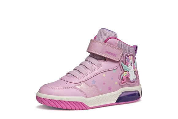 Παιδικά Παπούτσια Geox Inek για Κορίτσια Pink Unicorn (Μεγέθη 25-32)