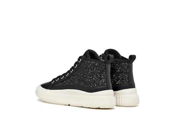 Παιδικά Παπούτσια Geox Laquinny για Κορίτσια Black Glitter (Μεγέθη 28-36)