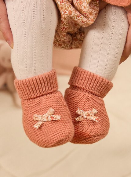 Βρεφικά Παπούτσια Αγκαλιάς για Κορίτσια Floral Bows