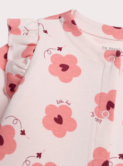 Βρεφική Ολόσωμη Πιτζάμα για Κορίτσια Flower Hearts
