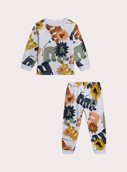 Σετ Παιδικές Πιτζάμες για Αγόρια Grey Zoo