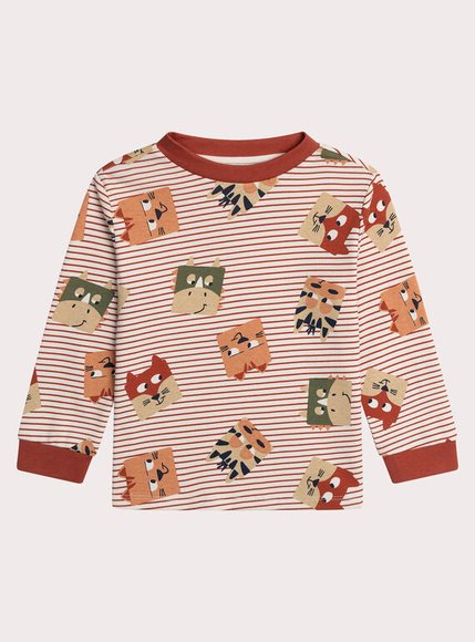 Σετ Παιδικές Πιτζάμες για Αγόρια Stripped Squares - ΛΕΥΚΟ φωτογραφία