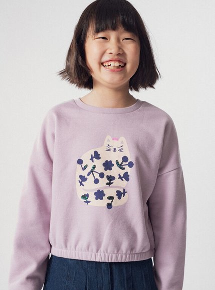 Παιδικό Φούτερ για Κορίτσια Lilac Kitten
