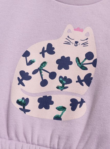 Παιδικό Φούτερ για Κορίτσια Lilac Kitten