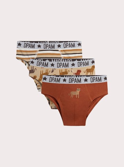 DPAM Σετ Παιδικά Εσώρουχα για Αγόρια Cool Leopards 3 τμχ - ΛΕΥΚΟ