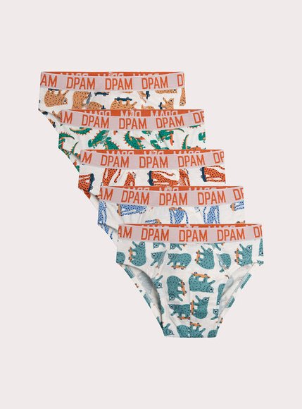 DPAM Σετ Παιδικά Εσώρουχα για Αγόρια White Skaters 5 τμχ - ΛΕΥΚΟ