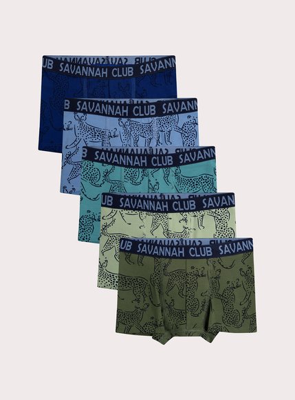 DPAM Σετ Παιδικά Εσώρουχα για Αγόρια Leopards Print 5 τμχ - ΜΠΛΕ