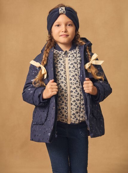 Παιδικό Μπουφάν για Κορίτσια Navy Leopard - 3 σε 1 - ΜΠΛΕ φωτογραφία