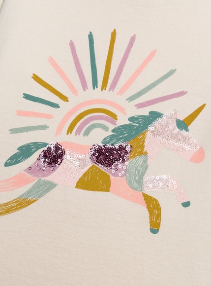 Παιδική Μπλούζα για Κορίτσια Ecru Unicorn