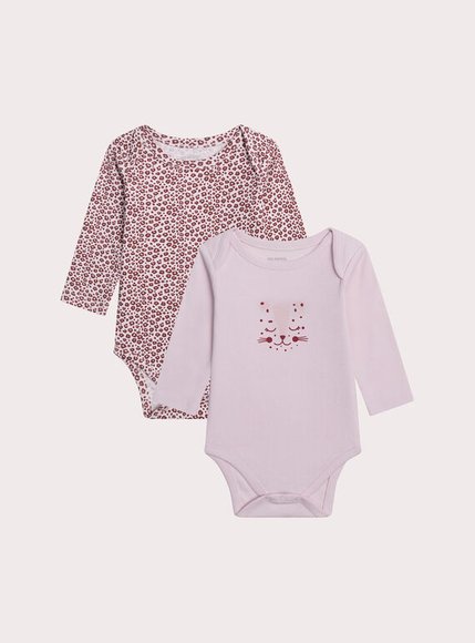 DPAM Σετ Βρεφικά Φορμάκια για Κορίτσια Lilac Leopard 2 τμχ - ΡΟΖ