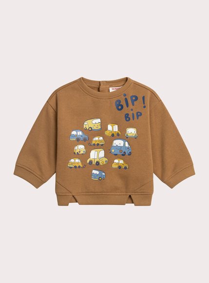 DPAM Βρεφικό Φούτερ για Αγόρια Brown Cars - ΚΑΦΕ