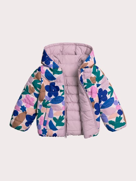 DPAM Παιδικό Μπουφάν για Κορίτσια Lilac Floral - 2 σε 1 - ΛΕΥΚΟ