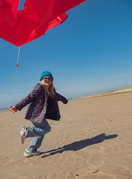 Παιδικό Μπουφάν για Κορίτσια Navy Leopard - ΜΠΛΕ φωτογραφία