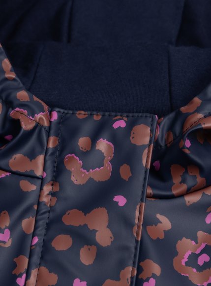 Παιδικό Μπουφάν για Κορίτσια Navy Leopard - ΜΠΛΕ φωτογραφία