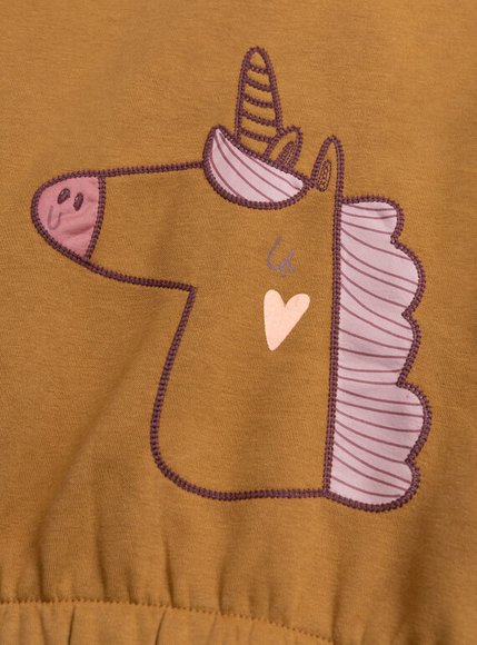 Παιδικό Φούτερ για Κορίτσια Mustard Unicorn