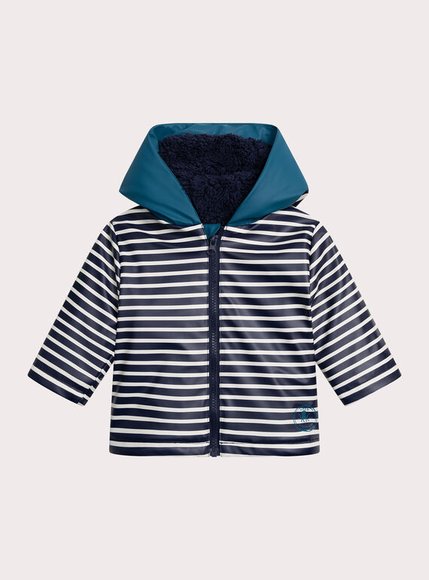 DPAM Βρεφικό Μπουφάν για Αγόρια Stripped Surprise - ΛΕΥΚΟ