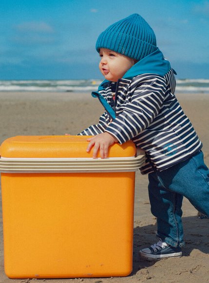 Βρεφικό Μπουφάν για Αγόρια Stripped Surprise - ΛΕΥΚΟ φωτογραφία