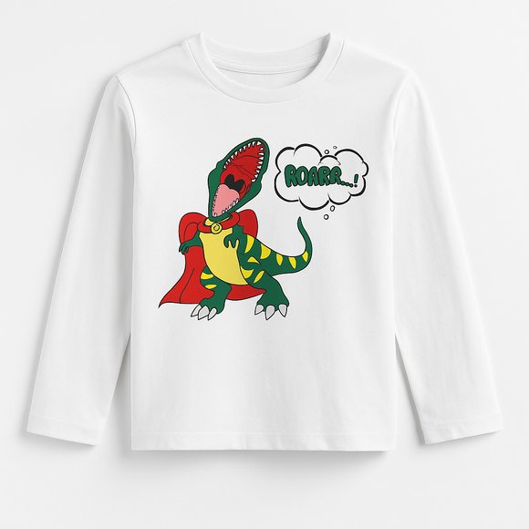 Παιδική Μπλούζα για Αγόρια White Dinosaur - ΛΕΥΚΟ φωτογραφία