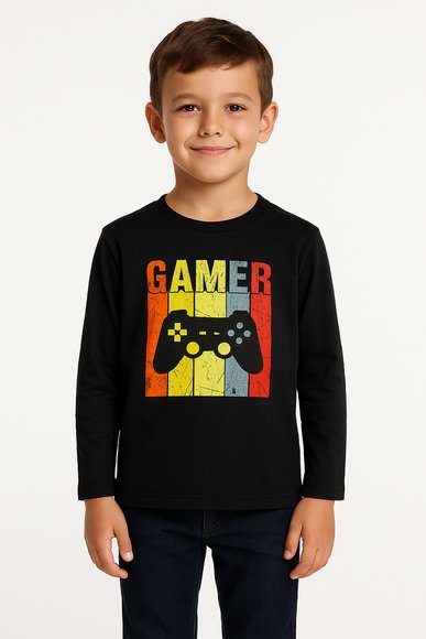 DREAMERS Παιδική Μπλούζα για Αγόρια Black Gamer - ΜΑΥΡΟ
