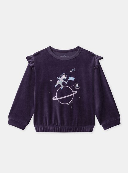 Σετ Παιδικές Πιτζάμες για Κορίτσια Velour Astronaut