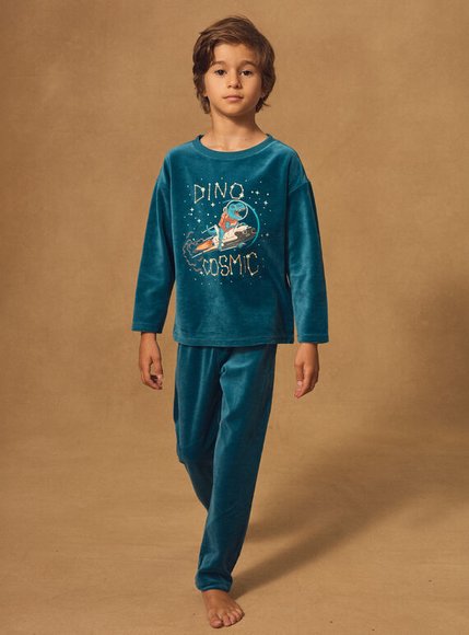 Σετ Παιδικές Πιτζάμες για Αγόρια Petrol Dinocosmic
