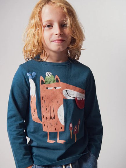 Παιδική Μπλούζα για Αγόρια Dark Navy Fox