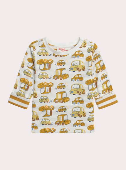 Βρεφική Μπλούζα για Αγόρια Yellow Cars - 2 σε 1