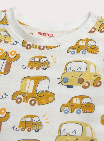 Βρεφική Μπλούζα για Αγόρια Yellow Cars - 2 σε 1