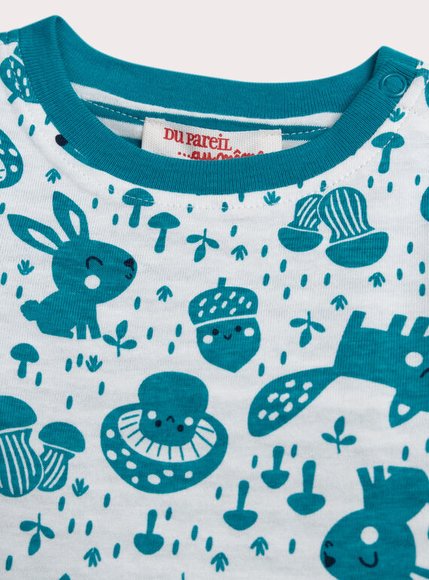 Βρεφική Μπλούζα για Αγόρια Dark Turquoise Pattern - 2 σε 1