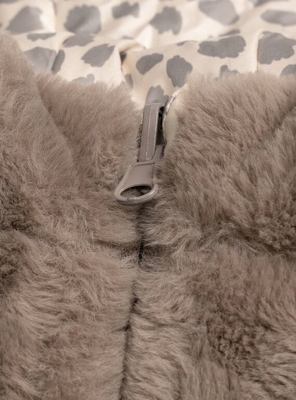 Παιδικό Μπουφάν για Κορίτσια Fluffy Print - 2 σε 1 - ΚΑΦΕ φωτογραφία