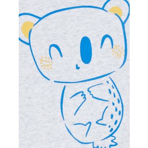 Βρεφικό Μακρυμάνικο Κορμάκι για Αγόρια Μπλε-Γκρι-Κίτρινο με σχέδιο αρκουδάκι
