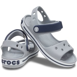 Crocs Crocband Παιδικά Σανδάλια Grey/Navy (Μεγέθη 19-35)